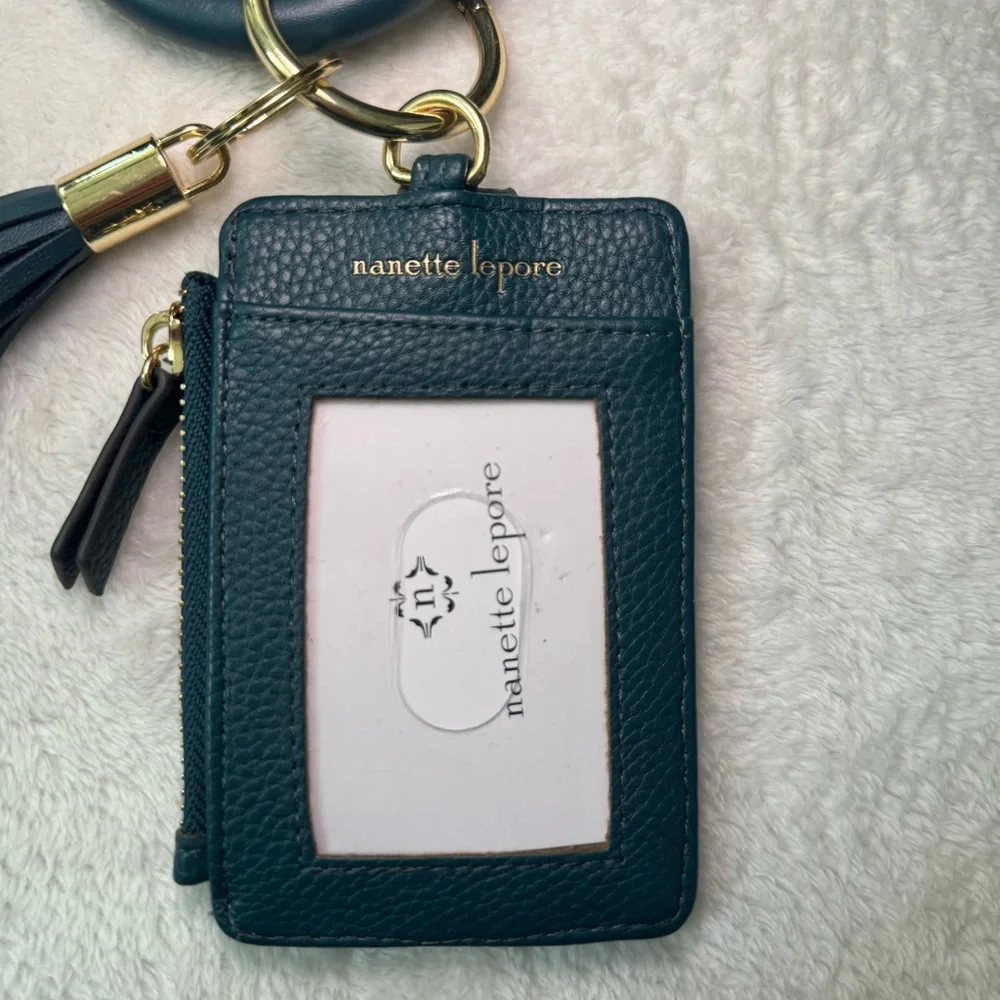 Cute Blue Leather Key and Card Holder